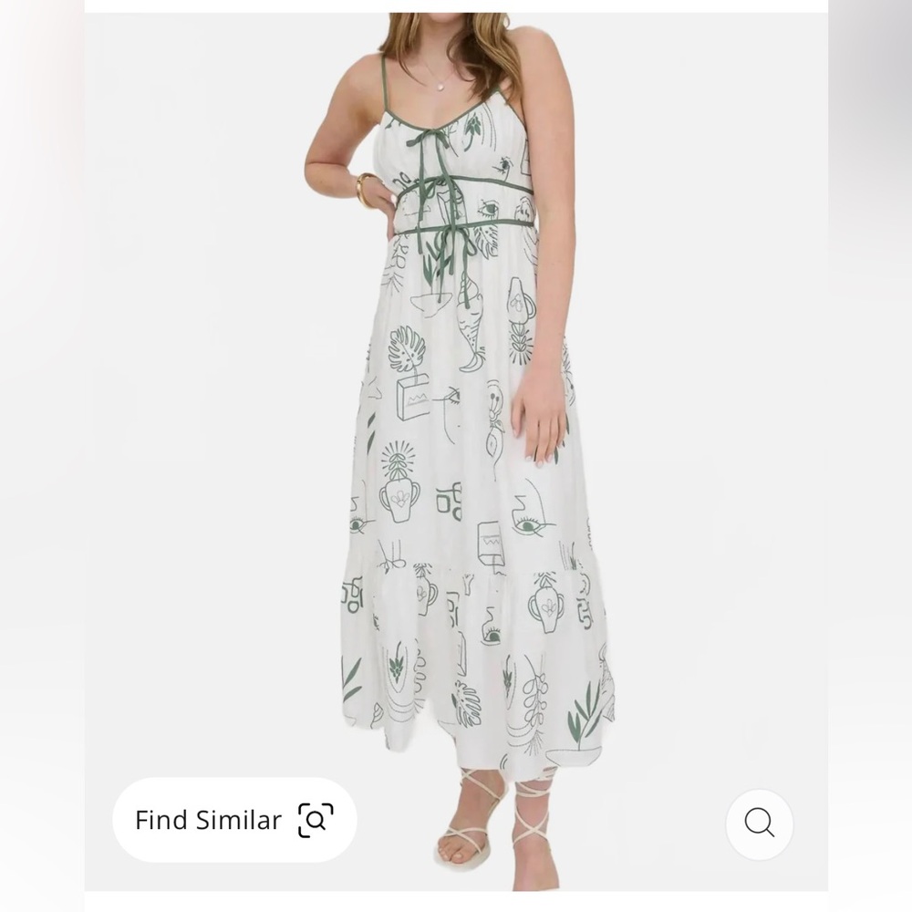 Green Doodle Max Dress